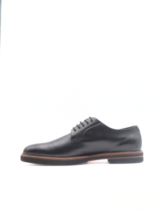 Tods Black Leather Derby Lace-Up Shoes with Stacked Sole