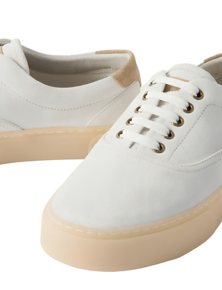 Brunello Cucinelli Suede Lace-Up Low-Top Sneakers with Gum Sole