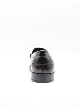 Tods Polished Leather T-Coin Penny Loafers Black