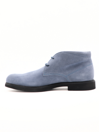 Tods Light Blue Suede Lace-Up Chukka Boots