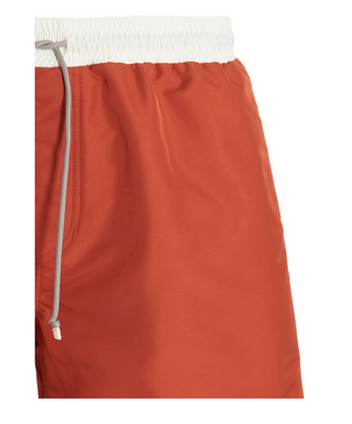 Brunello Cucinelli Technical Nylon Drawstring Swim Shorts Terracotta