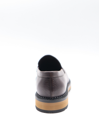 Tods Brown Grained Leather Platform Loafers
