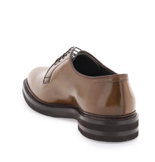 Brunello Cucinelli Cordovan Leather Derby Shoes in Brown