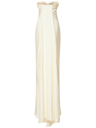 Tom Ford Silk Twisted Bust White Column Gown