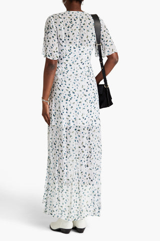 RAG & BONE TAMAR TWIST-FRONT FLORAL-PRINT GEORGETTE MAXI DRESS - Size 4