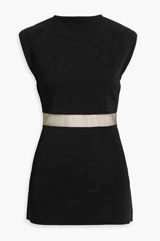 TOTEME MESH-PANELED STRETCH-KNIT TOP - Size L