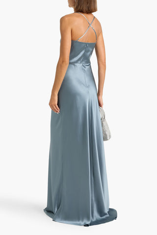 MICHELLE MASON TWISTED CUTOUT SILK-SATIN GOWN - Size 4