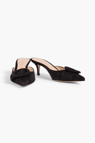 GIANVITO ROSSI PORTOFINO 55 BUCKLED SUEDE MULES - Size 39
