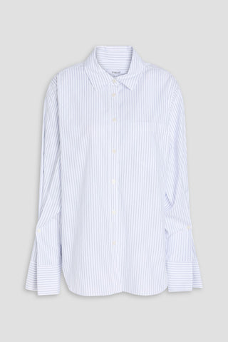 DEREK LAM WESLEY STRIPED COTTON-POPLIN SHIRT - Size M