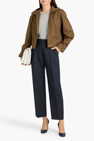 THEORY WOOL-BLEND TAPERED PANTS - Size 8