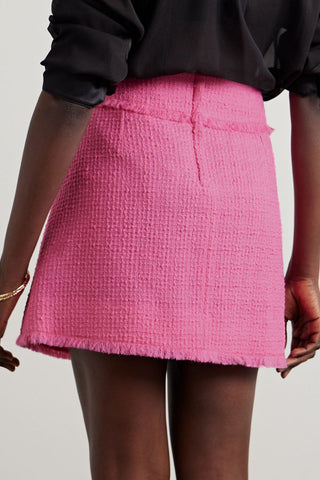 DOLCE&GABBANA FRAYED WOOL-BLEND TWEED MINI SKIRT - Size 42