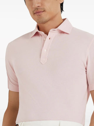 Brunello Cucinelli Cotton Piqué Three-Button Polo Shirt Pale Pink