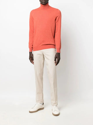 Brunello Cucinelli Cashmere Knit Turtleneck Sweater Red