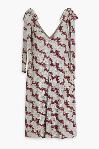 VALENTINO GARAVANI EMBELLISHED SILK-CHIFFON MINI DRESS - Size 40