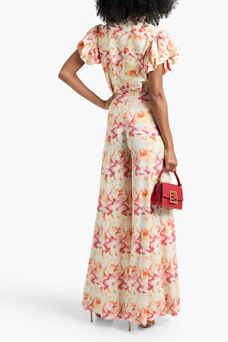CHIARA BONI LA PETITE ROBE JIN RUFFLED FLORAL-PRINT STRETCH-JERSEY SHIRT - Size 46