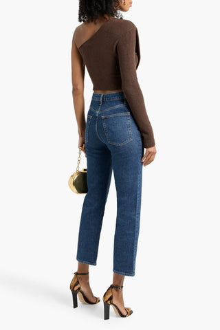 FRAME THE RULER CROP HIGH-RISE STRAIGHT-LEG JEANS - Size 26