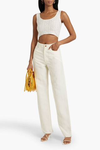 LOULOU STUDIO PERAN SLUB WOVEN STRAIGHT-LEG PANTS - Size S
