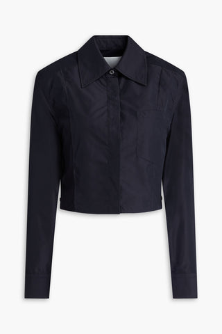 3.1 PHILLIP LIM CROPPED COTTON-BLEND SHIRT - Size 0