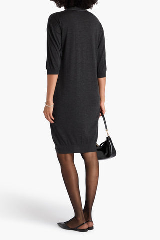 BRUNELLO CUCINELLI BEAD-EMBELLISHED CASHMERE AND SILK-BLEND DRESS - Size M