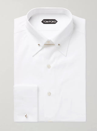Tom Ford Cotton Pin-Collar Dress Shirt with French Cuffs