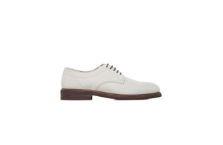 Brunello Cucinelli Cream Leather Lace-Up Derby Shoes