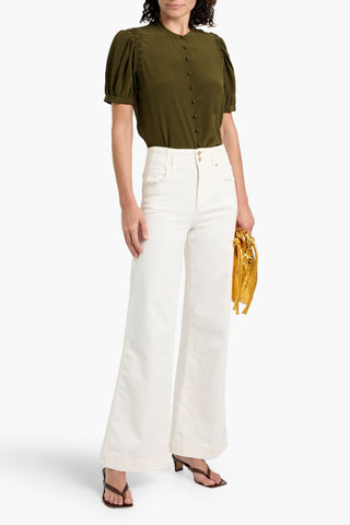 FRAME SILK CREPE DE CHINE TOP - Size S