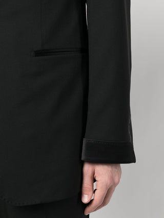 Tom Ford Tom Ford Lana Wool Satin Peak Lapel Tuxedo Suit Black