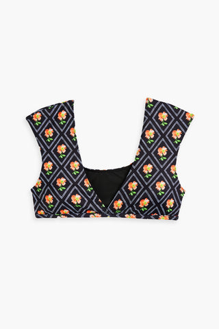 CAROLINE CONSTAS PRINTED BIKINI TOP - Size XL