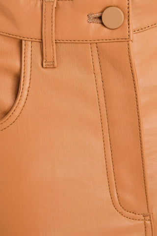 JOSEPH DUKE CROPPED LEATHER STRAIGHT-LEG PANTS - Size 40
