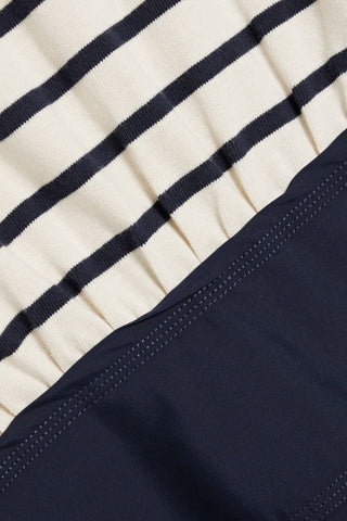 VERONICA BEARD PAZILA STRIPED COTTON-JERSEY AND POPLIN MIDI DRESS - Size XS