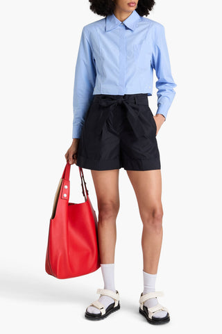 3.1 PHILLIP LIM CROPPED COTTON-BLEND POPLIN SHIRT - Size 2
