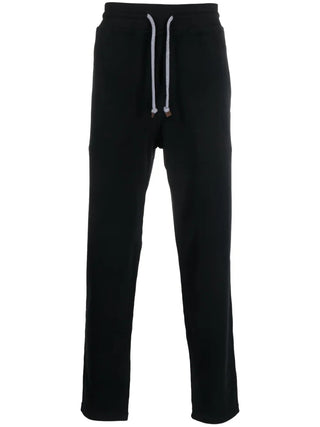 Brunello Cucinelli Cotton Drawstring Pintuck Sweatpants Black