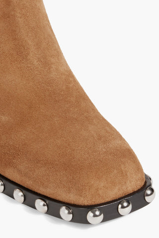 KHAITE HOOPER STUDDED SUEDE ANKLE BOOTS - Size 36