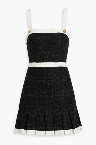 ALICE + OLIVIA CLARINE TWO-TONE TWEED MINI DRESS - Size 6