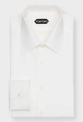 Tom Ford Cotton Point-Collar French Cuff Tuxedo Shirt