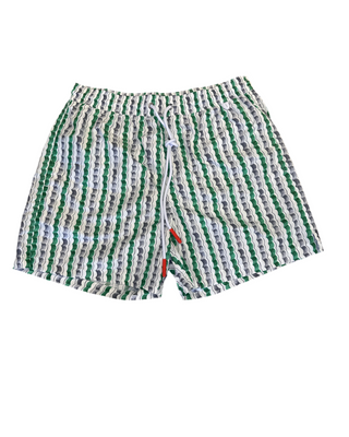 ISAIA Isaia Multicolored Wave Pattern Swim Trunks