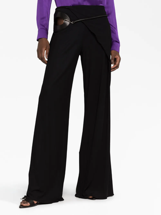 Tom Ford Crepe Cut-Out Wrap Wide-Leg Pants
