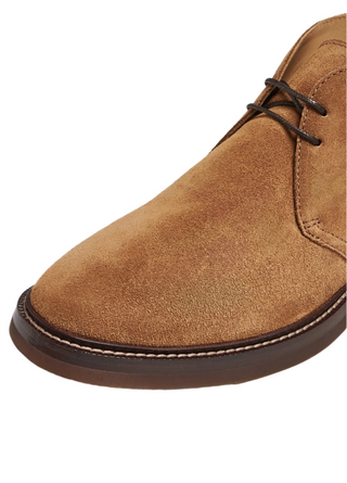 Brunello Cucinelli Tobacco Suede Chukka Boots with Welt Stitching