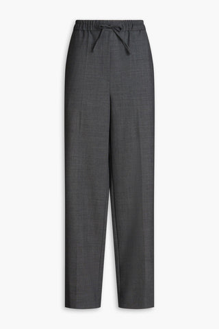 SANDRO WOOL-BLEND TWILL WIDE-LEG PANTS - Size 36