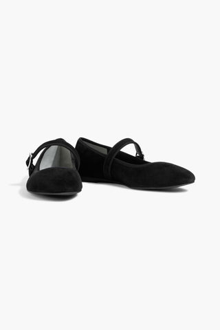 STUART WEITZMAN ALICE SUEDE MARY JANE FLATS - Size 9.5