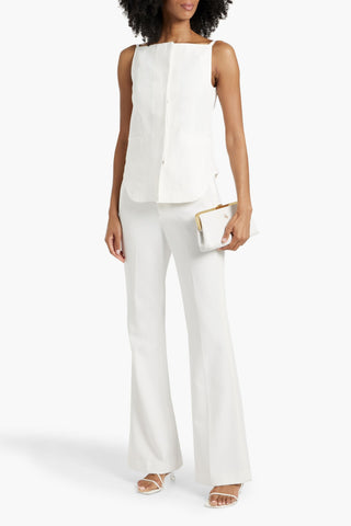 A.L.C. SOPHIE II SATIN-TRIMMED CREPE FLARED PANTS - Size 2