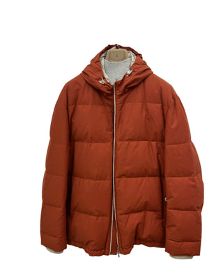 Brunello Cucinelli Water-Resistant Quilted Hooded Puffer Jacket Terracotta