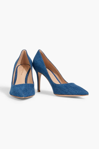 GIANVITO ROSSI GIANVITO 85 DENIM PUMPS - Size 36