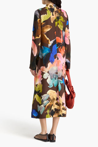 STINE GOYA FLORAL-PRINT TENCEL LYOCELL-BLEND MIDI DRESS - Size S