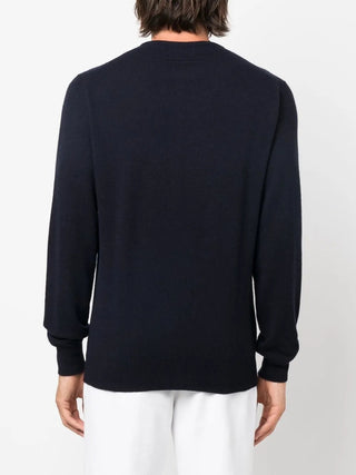 Zegna Navy Blue Cashmere Crewneck Sweater
