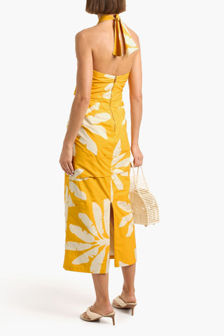 JOHANNA ORTIZ CHIRICAHUA PRINTED COTTON-POPLIN HALTERNECK MIDI DRESS - Size 2