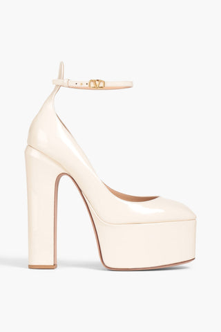 VALENTINO GARAVANI TAN-GO PATENT-LEATHER PLATFORM PUMPS - Size 38
