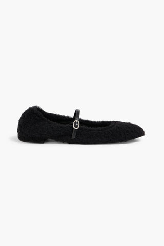 STUART WEITZMAN LENNOX SHEARLING MARY JANE FLATS - Size 7.5