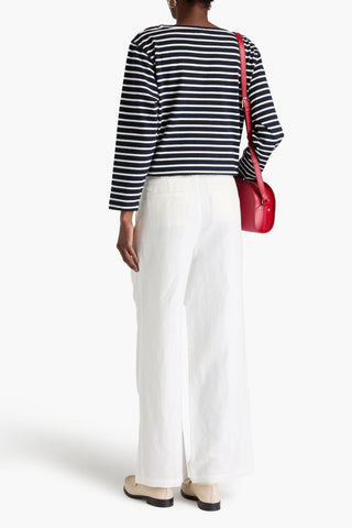 ALEX MILL MADELINE PLEATED LINEN, LYOCELL AND COTTON-BLEND TWILL WIDE-LEG PANTS - Size 8