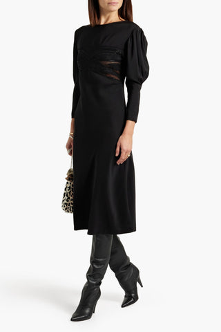 IRO MALDI EMBELLISHED CREPE DE CHINE MIDI DRESS - Size 36